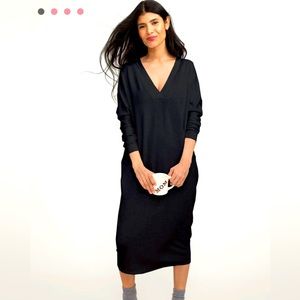 Hatch Maternity Visitor Dress Black Cozy Longsleeve